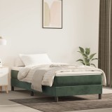 VidaXL Saltea de pat cu arcuri, verde &icirc;nchis, 90x220x20 cm, catifea