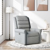 vidaXL Fotoliu rabatabil, gri deschis, material textil
