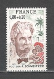 Franta.1975 100 ani nastere A.Schweitzer-medic PREMIUL NOBEL MF.690