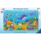 Puzzle tip rama Animalute Marine, +3 ani, 15 piese, Ravensburger