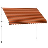 Cumpara ieftin Copertina retractabila manual, portocaliu si maro, 350 cm