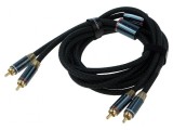 Cablu banană mufă x2 2m - Aurit Negru