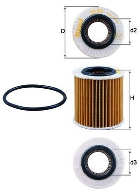 Filtru ulei MAHLE OX834D foto