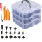 Set clipsuri si extractoare auto, cleme universale, 625 bucati, plastic, carcasa inculsa, negru