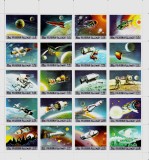 Cumpara ieftin ✅1972 Fujeira &quot;Misiuni -spatiul cosmic&quot; ,Mi. 957/976 , serie 20 v. in bloc,MNH, Spatiu, Nestampilat