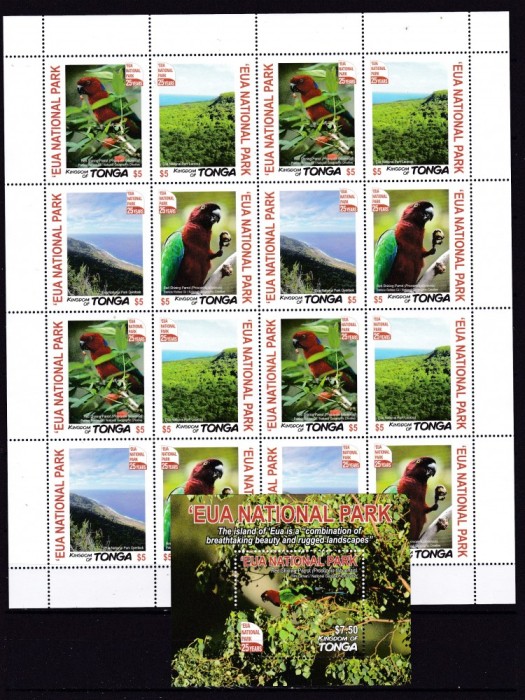 Tonga 2017 fauna pasari parc national kleib.+ bl. MNH