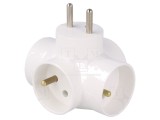 Conector alimentare AC splitter alb 4 socluri
