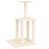 Cumpara ieftin Ansamblu de pisici cu stalpi din funie de sisal, crem, 85,5 cm