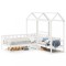 Set pat de zi/bancă cu acoperiș alb 80x200 cm lemn masiv de pin