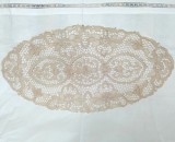 Centru de masa Vintage din bumbac lucrat manual dantela Point de Venise