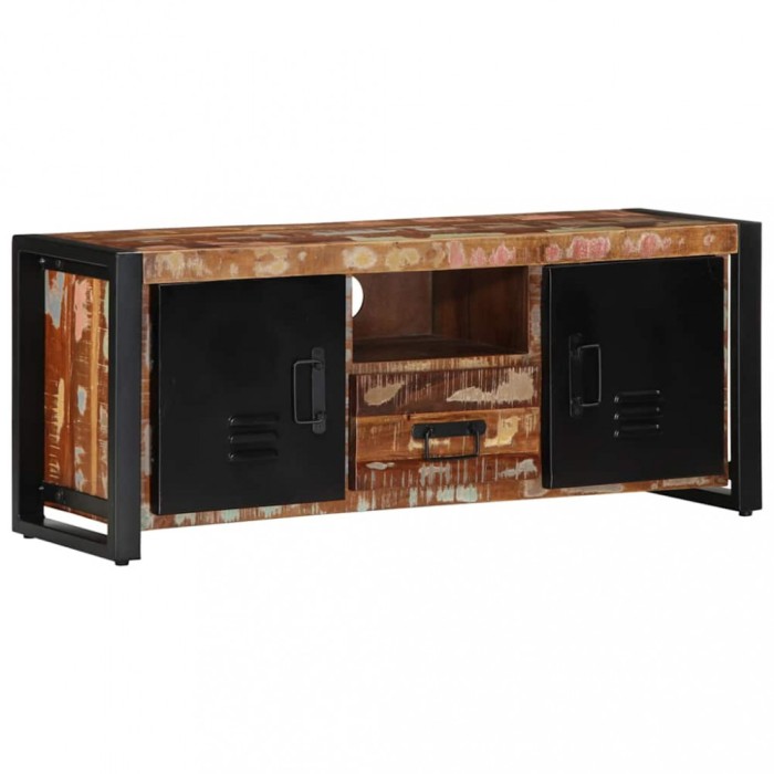 Gossi dulap tv 100x30x40 cm lemn masiv recuperat
