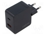 Alimentator pulsatoriu plug-in 3A 45W negru LOGILINK GaN
