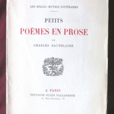 Carte veche: "PETITS POEMES EN PROSE", Charles Baudelaire, 1927