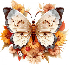Sticker decorativ Fluture, Multicolor, 64 cm, 7721ST-4 foto