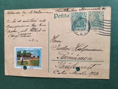 carte postala ,corespondenta anii1900, Isidor Habermann , cu sigiliu , timbru si stampile foto