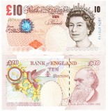 Marea Britanie 10 Pounds 2004 P-389c UNC Bancnota Anglia
