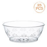 Set 25 Boluri Reutilizabile din Plastic Transparent cu Model Flori, 180 ml, CMCLASS
