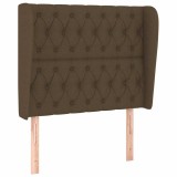 Cumpara ieftin Tablie de pat cu aripioare maro inchis 103x23x118/128 cm textil
