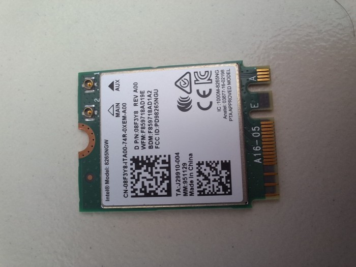 Placi retea Dell HP Intel Wifi AC, 9560NGW, 3165NGW, 8265NGW, DW1810