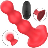 Vibrator INTENSE CODY, cu bază de fixare &icirc;n formă de inimă, control prin telecomandă, 10 funcții de vibrație, roșu