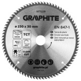 Disc fierastrau circular HM Graphite 230 x 30 mm, 80 dinti pentru lemn