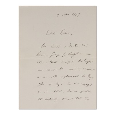 Take Ionescu, scrisoare olografă, 9 noiembrie 1907 foto