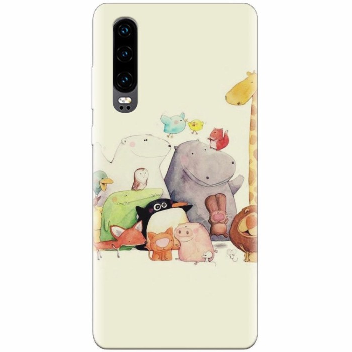 Husa silicon pentru Huawei P30, Cute Cartoon Animals Husa silicon pentru Huawei P30, Cute Cartoon Animals