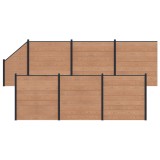 vidaXL Panou de Gardă 7 pcs WPC și Aluminiu Maro 3429389