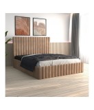 Pat Tapitat Luca Crem + Saltea Lux Ortopedica 160x200cm