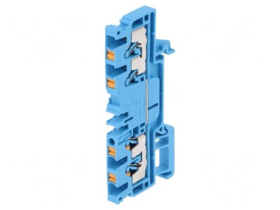 Conector Șine 2,5mm&amp;sup2; 1 Pista 4 Borne Albastru foto