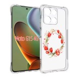 Husa antisoc pentru motorola moto g15, airbag, pink wreath 15, clear