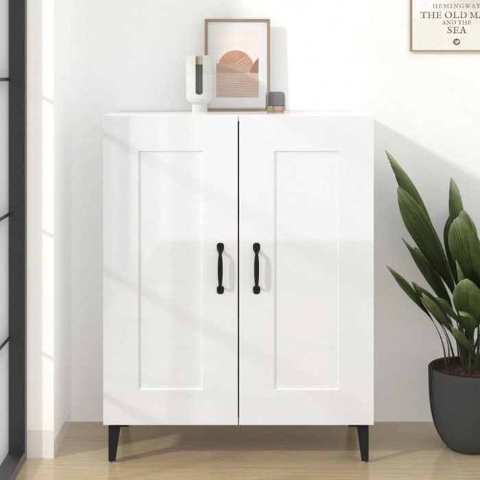 Gossi dulap, alb extralucios, 69,5x34x90 cm, lemn compozit