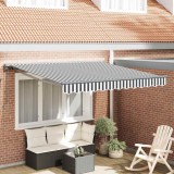 Cortina Retractabilă Manual Antracit și Alb 300x250 cm