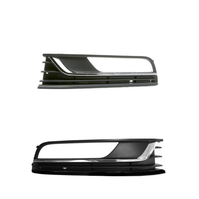 Set Grila Bara Fata VW Passat B7, 11.2010-2015, cu locas de proiectoare, cu o insertie crom