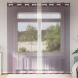 VidaXL Perdele Voile cu Oelii 2 buc Violet 140x225 cm