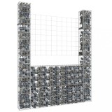 VidaXL Coș de gabion &icirc;n formă de U, 2 st&acirc;lpi, 140x20x200 cm, fier