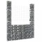 vidaXL Coș de gabion &icirc;n formă de U, 2 st&acirc;lpi, 140x20x200 cm, fier