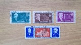Lot 4 Timbre Romania 1957 Congresul de Stiinte Medicale Marinescu Cantacuzino Babes Davila Stampilate - RO1, Stampilat
