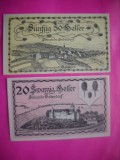HOPCT BANCNOTA NOTGELD NR 32 BODENDORF - SET 2 BUC -20 SI 50 HELLER 1920 -AUSTRIA