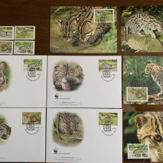 vietnam - feline - serie 4 timbre MNH, 4 FDC, 4 maxime, fauna wwf