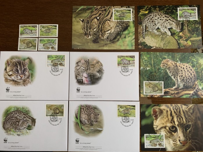 vietnam - feline - serie 4 timbre MNH, 4 FDC, 4 maxime, fauna wwf