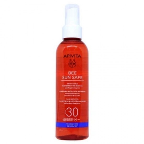 Ulei de corp perfector de bronz Apivita Bee Sun Safe Satin Touch SPF30 200 ml