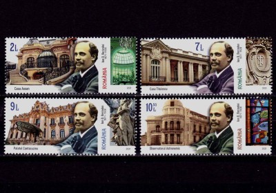 RO 2021,LP 2329 &amp;quot;Arhitect ION D. BERINDEI, 150 de ani n.&amp;quot; , serie , MNH foto