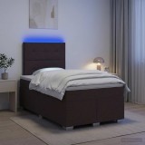 Cumpara ieftin Pat boxspring cu saltea Maro inchis 120 x 200 cm Tesatura