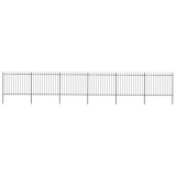 vidaXL Gard de grădină cu v&acirc;rf suliță, negru, 10,2 m, oțel