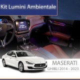 Lumini ambientale Maserati Ghibli Quattroporte 2013-2022 set complet control telefon sau sistem original CarStore Technology