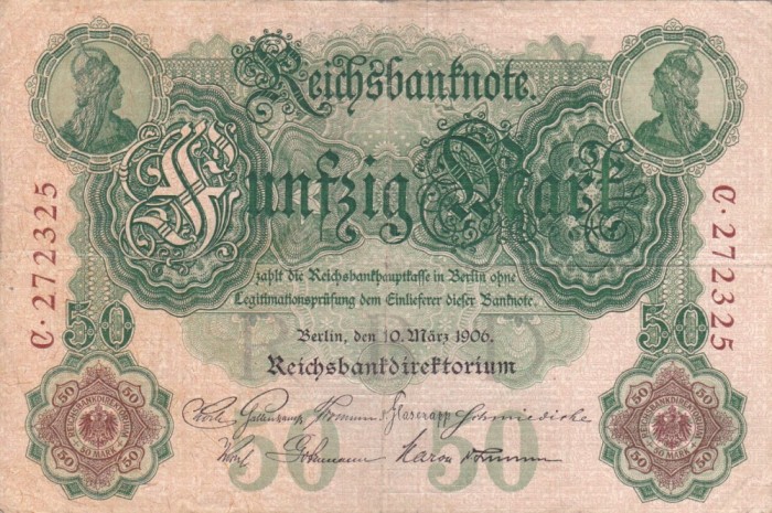 GERMANIA 50 marci 1906 VF+!!!