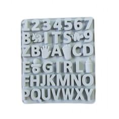 Forma silicon cu Cifre, Litere, Piciorus, Manuta, Biberon, Dinozaur, Suzeta, Albastru, 21 cm, 491COF