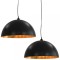 Lustre, 2 buc., negru si auriu, 50 cm, semisferic, E27