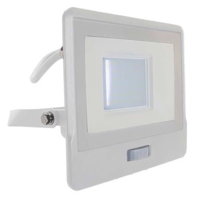 Reflector Led Smd 30w 6400k Ip65 Cu Senzor Miscare - Alb foto